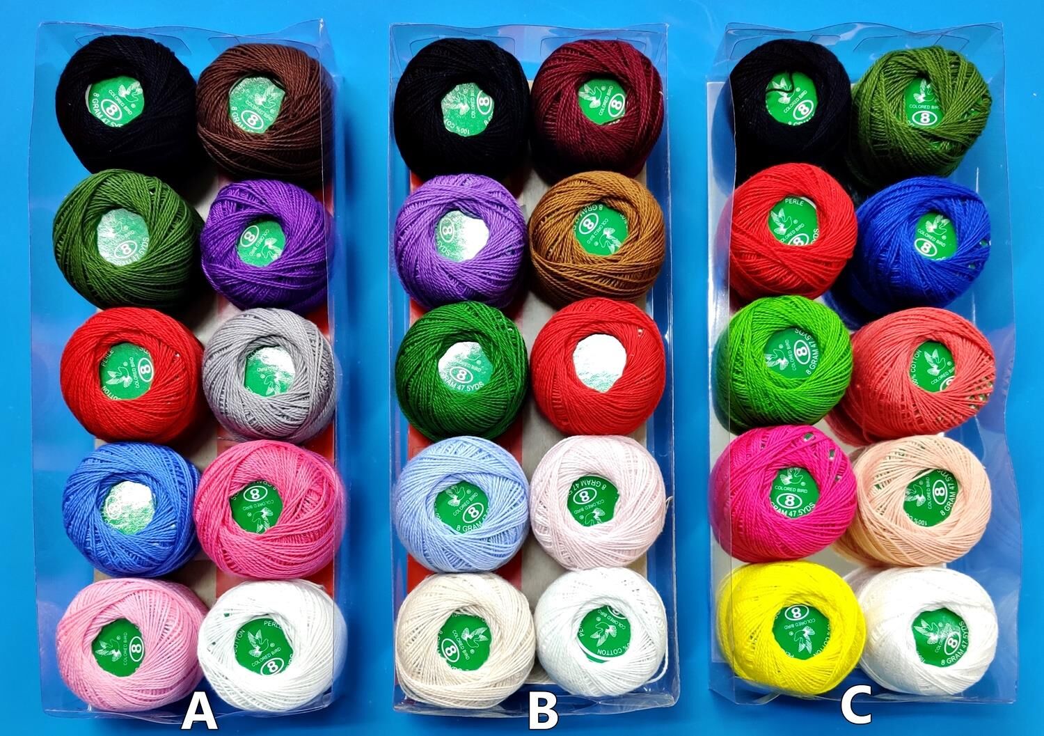 Colored Bird Koton Perle No 8 Etamin Nakış İpi İpliği 10lu Set