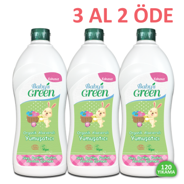 3'lü Set Organik Aloe Veralı Çamaşır Yumuşatıcı -120 Yıkama  3 Al 2 Öde - ECO