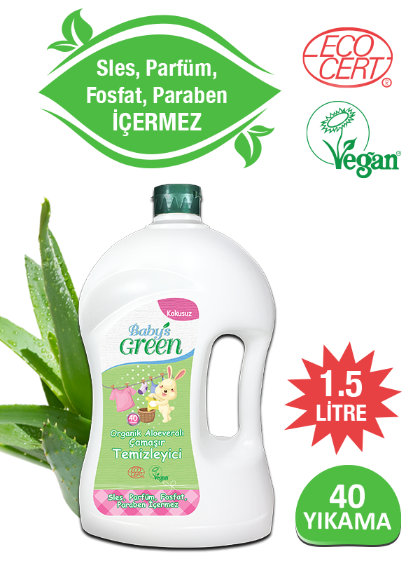 Organik Aloe Veralı Bebek Çamaşır Temizleyici  ECO 40 Yıkama