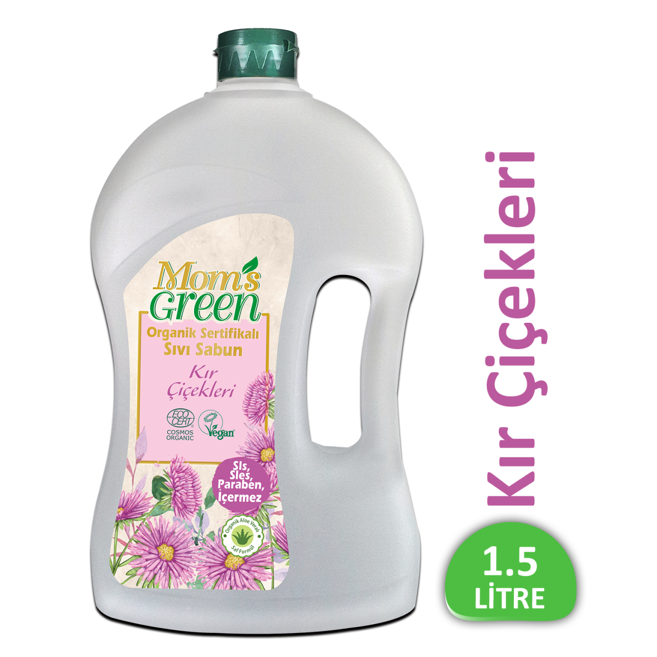Mom's Green Organik Sertifikalı Sıvı Sabun - Kır Çiçekleri  1.5 Lt EcoCosmos