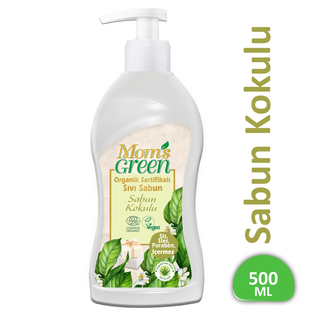 Mom's Green Organik Sertifikalı Sıvı Sabun - Sabun Kokulu  500 ml EcoCosmos
