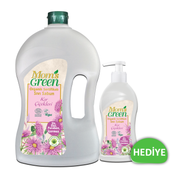 2'li Set Mom's Green Organik Sertifikalı Sıvı Sabun - Kır Çiçekleri  1.500 ml + 500 ml EcoCosmos