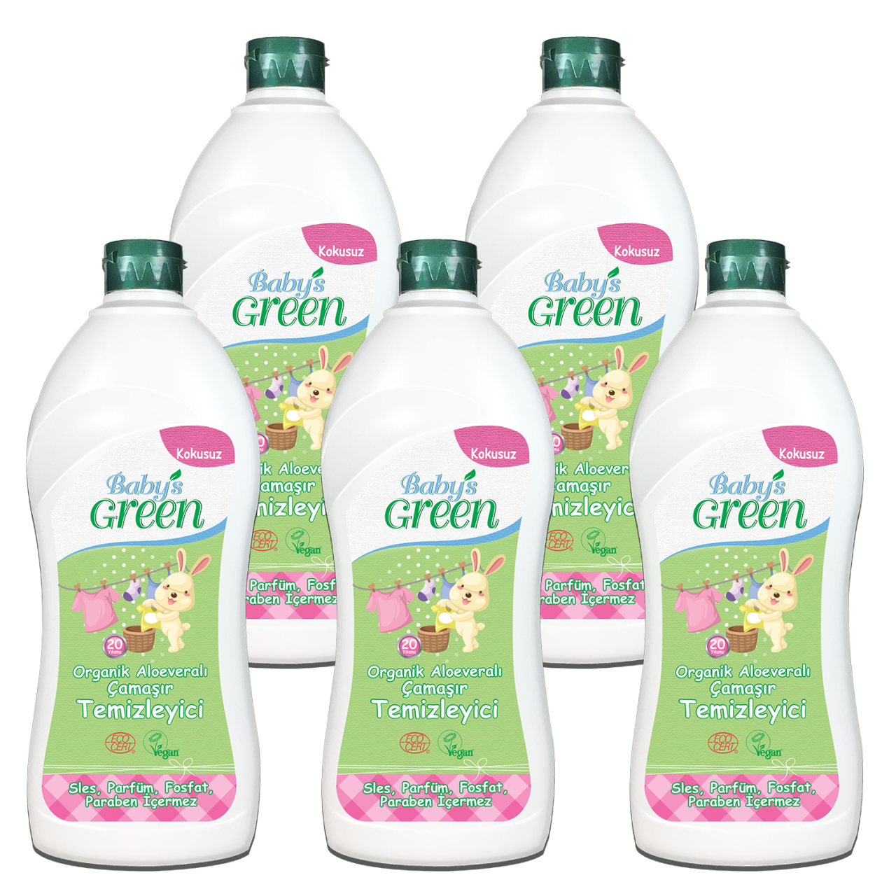 5'li Set Organik AloeVeralı Bebek Çamaşır Temizleyici  100 Yıkama - ECO