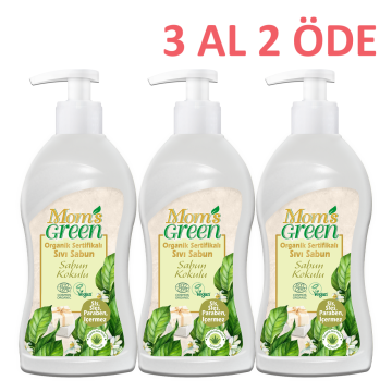3'lü Set Mom's Green Organik Sertifikalı Sıvı Sabun - Sabun Kokulu  500 ml 3 Al 2 Öde EcoCosmos