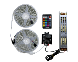 20MT 16 RENKLİ RGB SET ŞERİT LED + KUMNDA+TRAFO+SPLİTTER