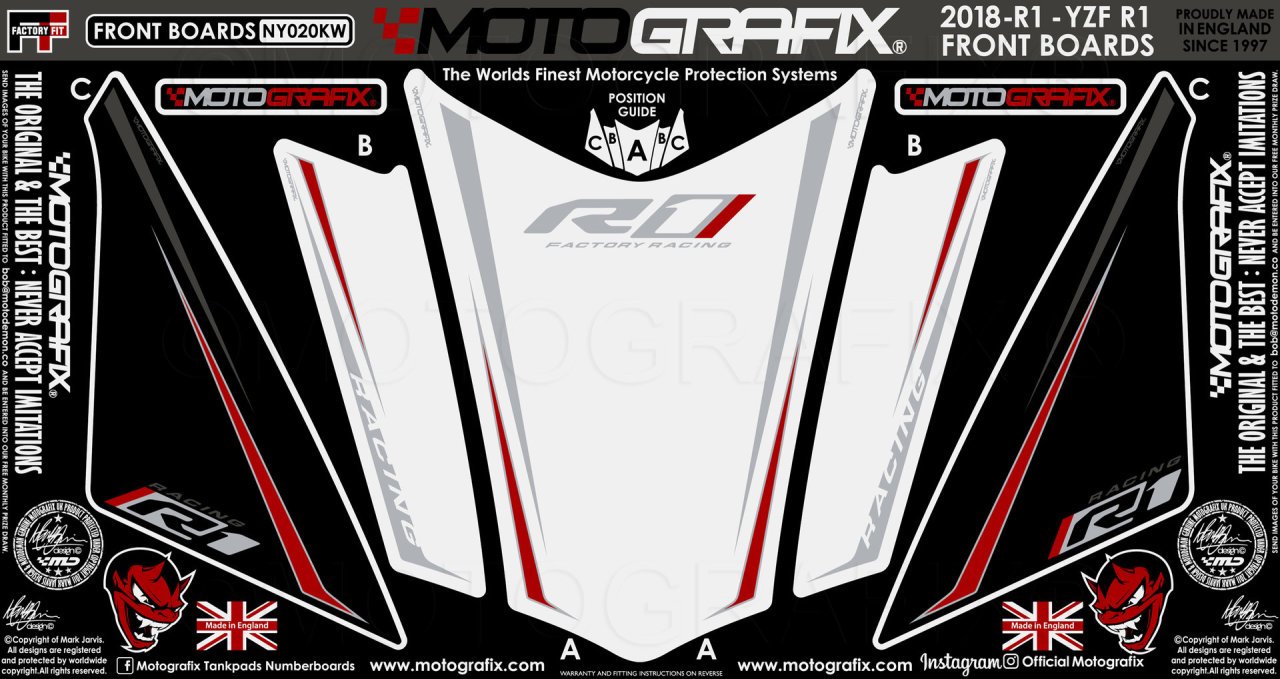 Yamaha Yzf R1-Yzf R1M 2015-2019 Model Damla Sticker