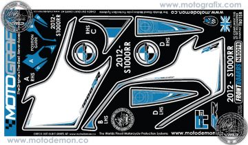 Bmw S1000RR 2012-2014 Model Motografix Tank Pad+Damla Sticker Takımı