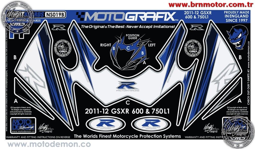 Suzuki Gsx R600 Gsx R750 2011-2012 Model Motografix Damla Sticker