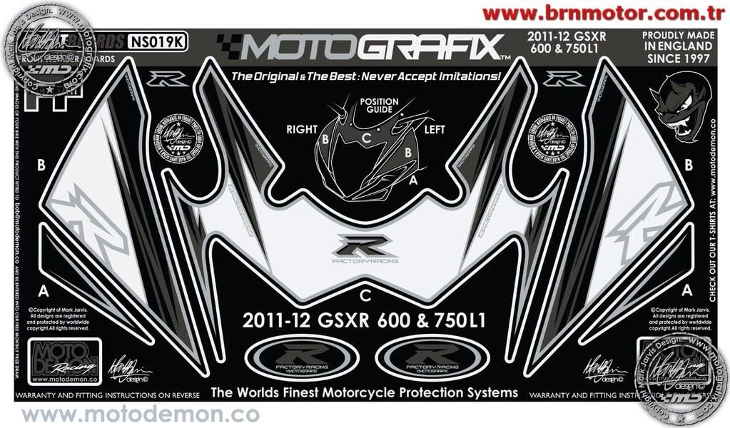 Suzuki Gsx R600 Gsx R750 2011-2012 Model Motografix Damla Sticker