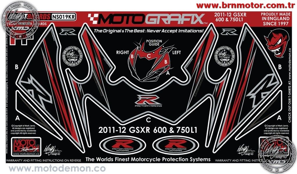 Suzuki Gsx R600 Gsx R750 2011-2012 Model Motografix Damla Sticker