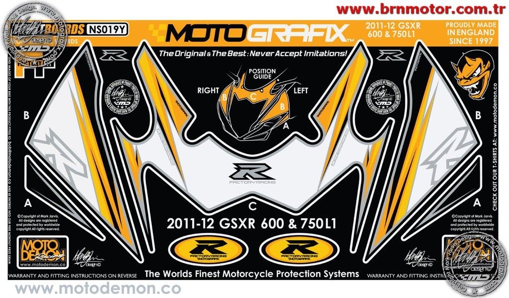 Suzuki Gsx R600 Gsx R750 2011-2012 Model Motografix Damla Sticker