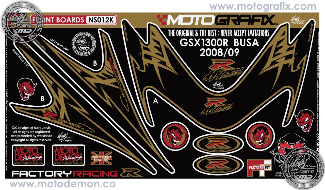 Suzuki Gsx R1300 Hayabusa 2008-2014 Model Motografix Damla Sticker