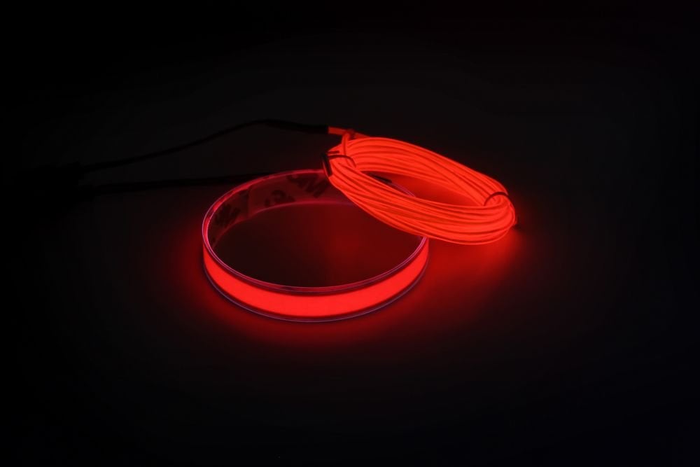 Light Mode Elwire Kask Aydınlatması Electron Kit Kırmızı