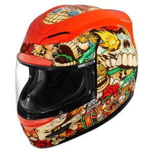 icon Airmada DIA DE LOS MUERTOS - RED Full Face Kask