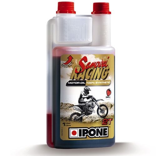 IPONE Samourai Racing / 2T esterli çilek kokulu %100 sentetik performans motor yağı (1L)