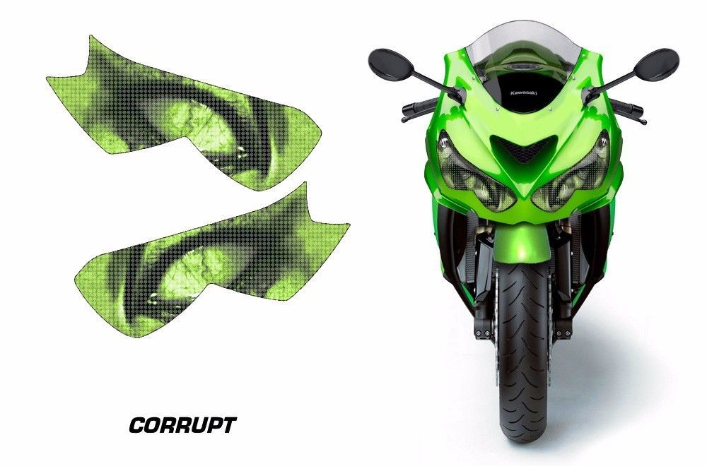 Kawasaki Ninja Zx14 R Far Sticker Seti -Corrupt Green