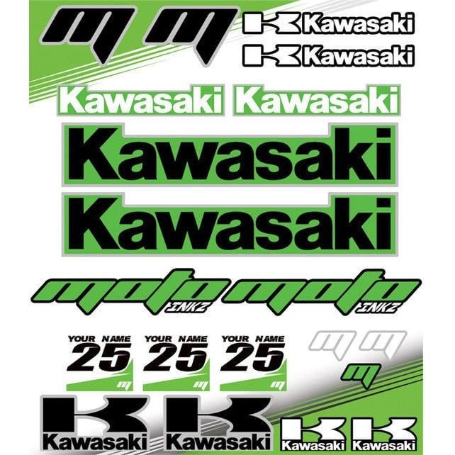 Kawasaki Yarış Grenajı Sponsor Sticker Seti