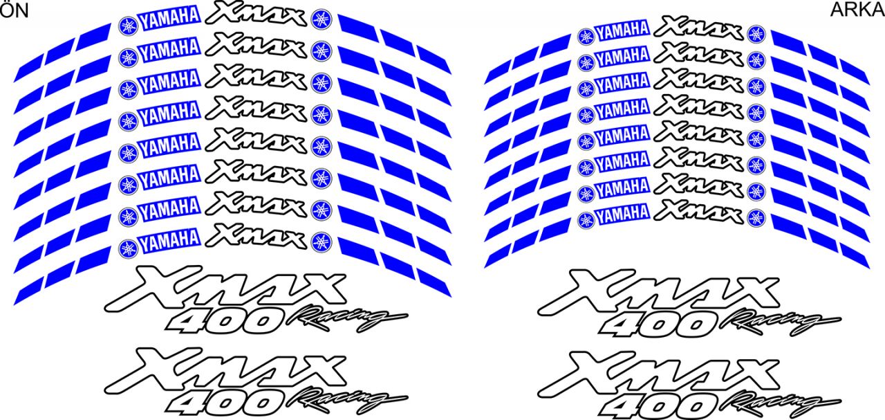 Yamaha Xmax 400 Jant Sticker Seti