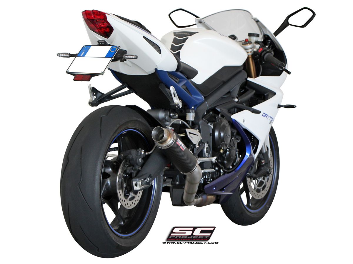 Triumph Daytona 675 SC Project GP M2 Slip On Egzoz - Karbon + Link Pipe