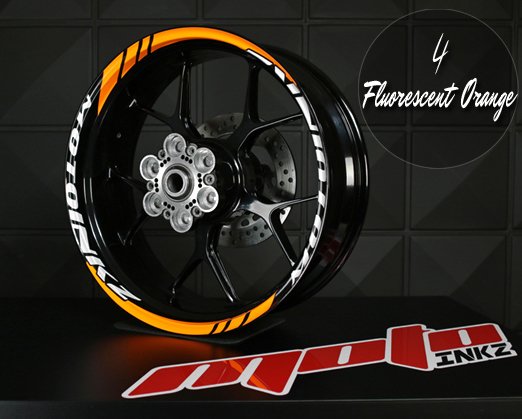 GP Racing Jant Sticker Design 4 - Fosfor Turuncu