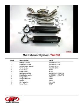 Yamaha Yzf R1 2007-2008 M4 Karbon Çift Tüp Egzoz