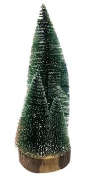 Dekoratif 3'lü Çam Ağacı Yılbaşı Biblosu (28 cm)