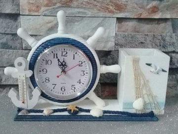 Marin Dümen Masa Saati Kalemlik Termometre