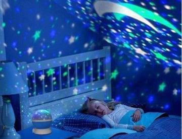 Star Master Renkli Yıldızlı Dönen Gökyüzü Projeksiyon Gece Lambası