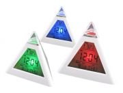 Renk Değiştiren Piramit Şeklinde Alarmlı Masa Saati (7 Renk)