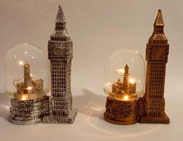 Londra Saat Kulesi Işıklı Cam Fanus Biblo