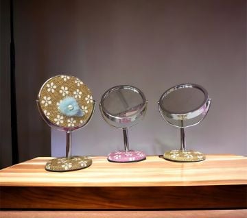 Ayaklı Yuvarlak Masa Üstü Makyaj Aynası (14 cm)