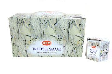 Hem White Sage Back Flow Cones (Geri Akış) Konik Tütsü (480 Adet)