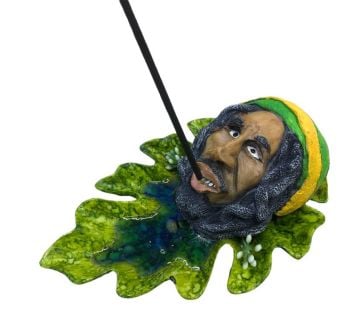 Polyester Şapkalı Bob Marley Dekorlu Yaprak Çubuk Tütsülük