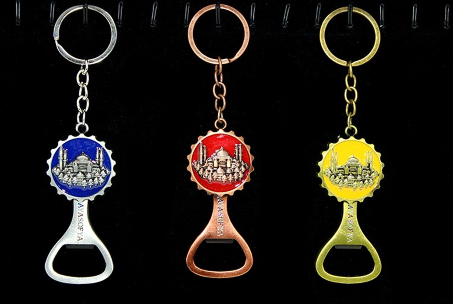 Ayasofya Cami Tasarımlı Metal Anahtarlık Ve Açacak (13cm)