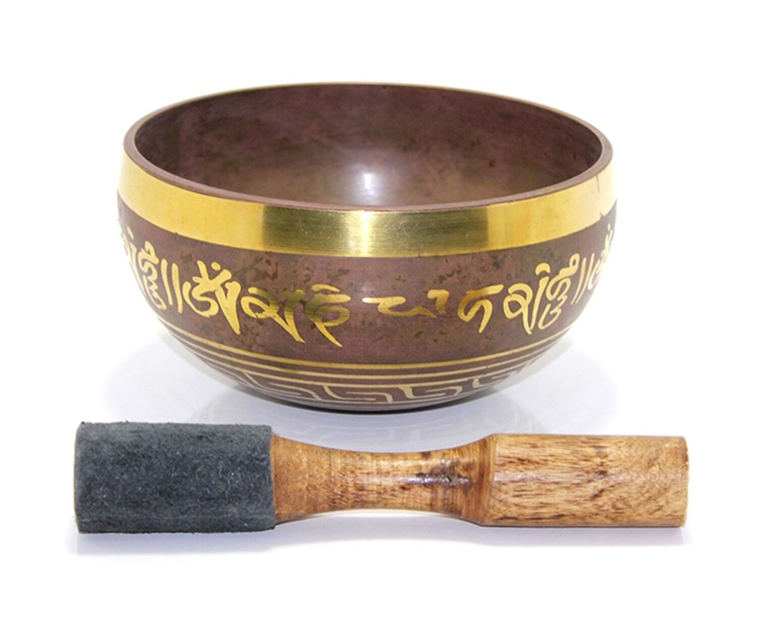 Sarı Ayak Motifli Tibet Meditasyon Çanı Tibet Çanağı (16 cm)