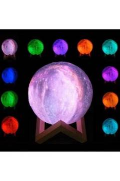 Renk Değiştiren Galaksi 3D Dolunay Standlı Gece lambası