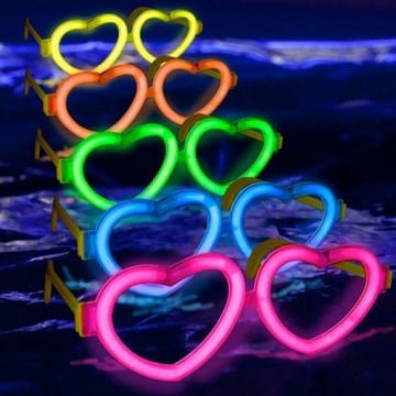 Led Işıklı Kalpli Parti Gözlüğü