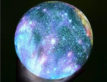 Renk Değiştiren 3D Galaksi Dolunay Gece lambası