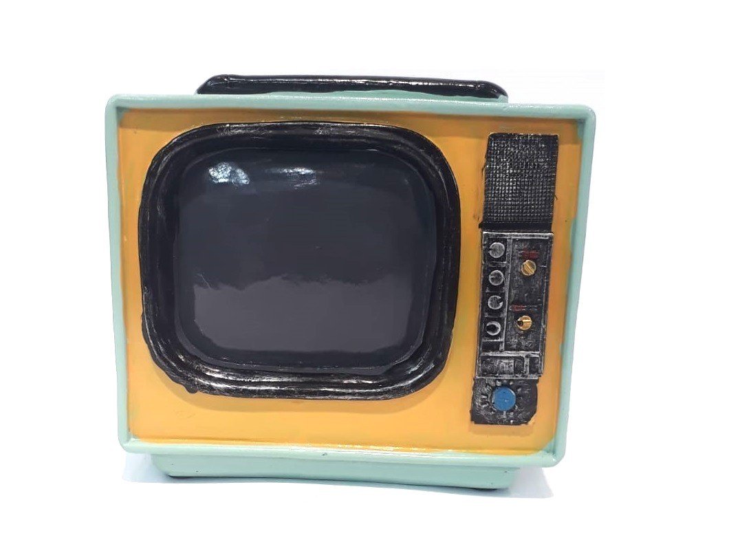 Nostaljik Televizyon Tasarımlı Polyester Kumbara Biblo