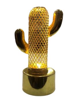 Dekoratif Gold Kaktüs Tasarımlı Led Pilli Lamba (12 Adet)