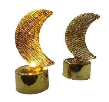 Dekoratif Gold Ay Tasarımlı Led Pilli Lamba (12 Adet)