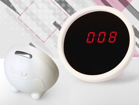 Dekoratif Led Saatli Alarmlı Mini Güzellik Aynası
