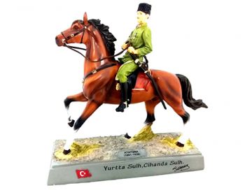 Mustafa Kemal Atatürk Atlı Biblo Heykel Figür