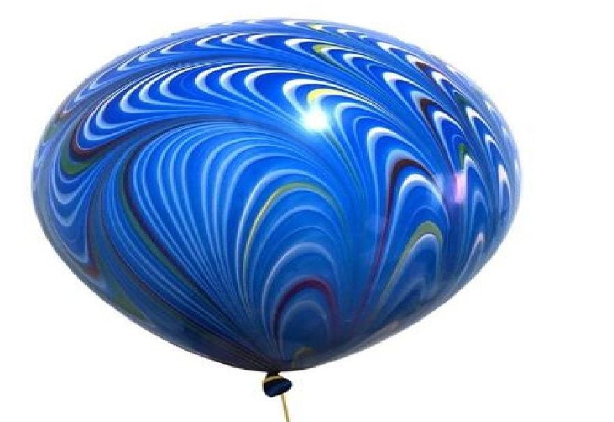 Tavus Kuşu Desenli 18 inc Lateks Balon (Mavi)