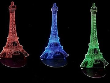 3D Eyfel Kulesi Şeklinde Dekoratif Gece Lambası