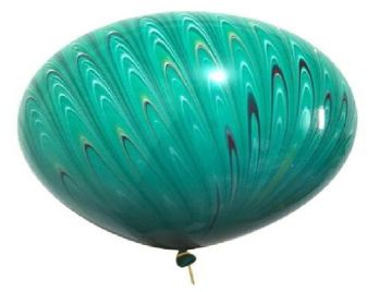 Tavus Kuşu Desenli 18 inc Lateks Balon (Yeşil)