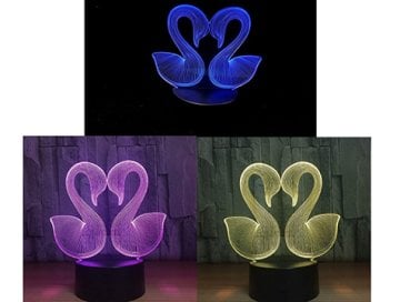 3D Kuğu Şeklinde Dekoratif Gece Lambası