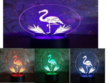3D Flamingo Tasarımlı Dekoratif Gece Lambası