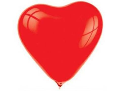 Kırmızı Renkli Kalpli Süsleme Balonları (100 Adet)