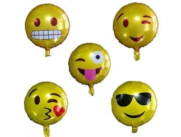 Emoji Şekilli Folyo Parti Balonları (6 Adet)